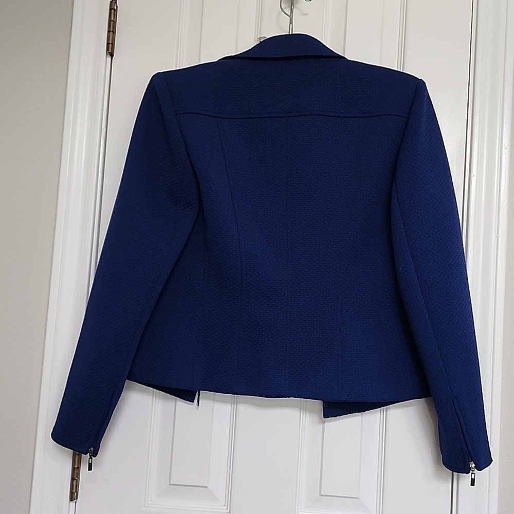 NWOT Talbots Suit Jacket Blazer Royal Blue Zip Front Size 6 - Picture 8 of 9